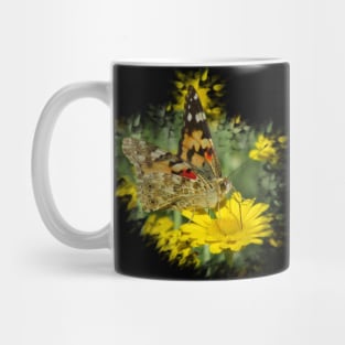 wonderful butterfly on a yellow flower Mug